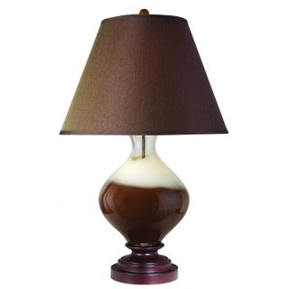 Caramel 1 light Walnut Wood Table Lamp