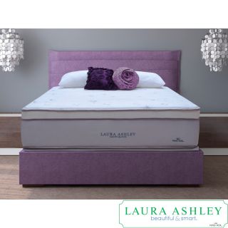 Laura Ashley Laura Ashley Blossom Euro Pillowtop King size Mattress And Foundation Set White Size King