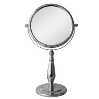 Free Standing Chrome Teardrop Shape 5x Magnifying Makeup Mirror