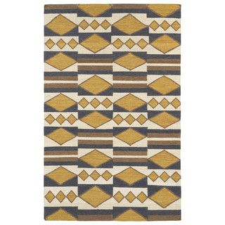 Flatweave Tribeca Mustard Wool Rug (5 X 8)