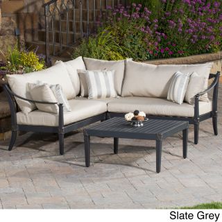 Rst Brands Astoria Aluminum 4 piece Outdoor Sectional And Conversation Table Set With Cushions Grey Size 4 Piece Sets
