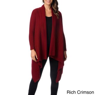 Ply Cashmere Womens Long Sleeve Waterfall Cardigan