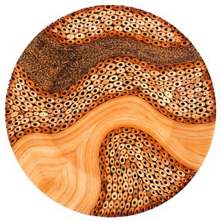 Round Tan Wall Disc Decorative Accent