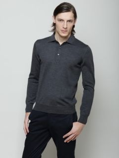 Wool Long Sleeve Polo by Gran Sasso