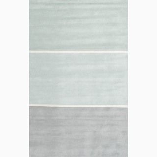 Handmade Blue/ Gray Wool Te X Tured Rug (2 X 3)