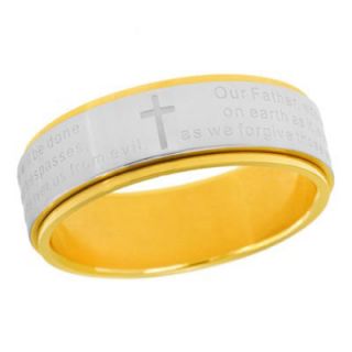 0mm lord s prayer wedding band in two tone stainless steel $ 49 00 10