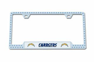 NFL San Diego Chargers Bling Chrome License Plate Frame  Sports Fan License Plate Frames  Sports & Outdoors