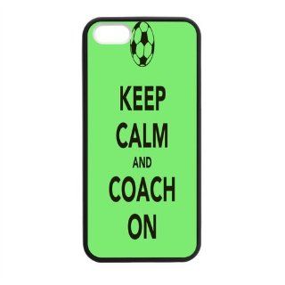 Keep Calm and Coach On Custom Case for iPhone 5,5S TPU (Laser Technology) Cell Phones & Accessories