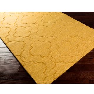 Surya Carpet, Inc Hand Loomed Sedona Casual Solid Tone on tone Moroccan Trellis Wool Area Rugs (8 X 11) Gold Size 8 x 11