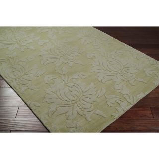 Surya Carpet, Inc Hand Loomed Seward Casual Solid Tone on tone Floral Wool Area Rug (9 X 13) Grey Size 9 x 13