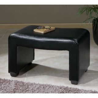 Pepina Black Faux Leather Bench