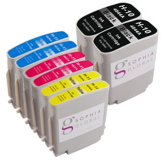 Sophia Global Compatible Ink Cartridge Replacement For Hp 10 And Hp 11 (2 Black, 2 Cyan, 2 Magenta, 2 Yellow)