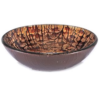 Brown/ Tan Splatter Glass Sink Bowl