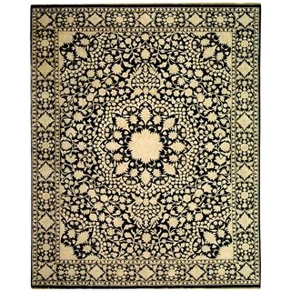 Safavieh Hand knotted Ganges River Black/ Ivory Wool Rug (5 X 7)