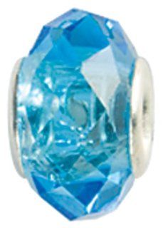 A Bead At A Time 14x8mm Glass Birthstone Bead December/Blue Topaz Arts, Crafts & Sewing