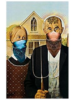 American Gang Gothic (Canvas Art) by Th Ink Art