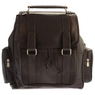 Piel Leather Double Loop Flap over Laptop Backpack 3000 Chocolate Leather
