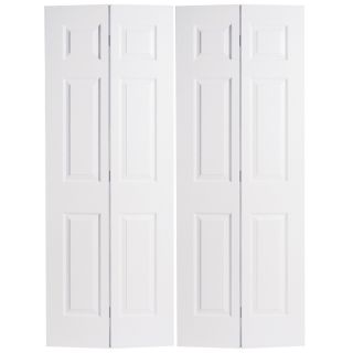 ReliaBilt 6 Panel Hollow Core Textured Molded Composite Bifold Closet Door (Common 80.75 in x 60 in; Actual 79 in x 59 in)
