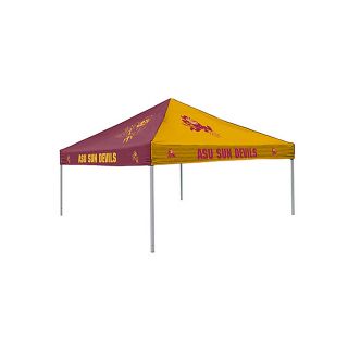 Logo Chairs Checkerboard Tent 9 ft W x 9 ft L Square Maroon and Yellow Standard Canopy