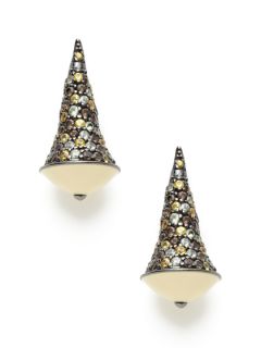 Candle Drop Ivory Enamel Earrings by M.C.L. By Matthew Campbell Laurenza