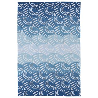 Indoor/ Outdoor Luau Blue Seashell Rug (5 X 76)