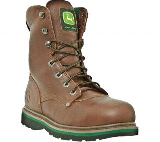 John Deere Boots 8 Steel Toe Lace Up 8393   Brown Tumbled Oiled Leather