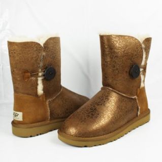 Metallic Chestnut Bailey Button Ugg Boots Womens Size 9 Shoes