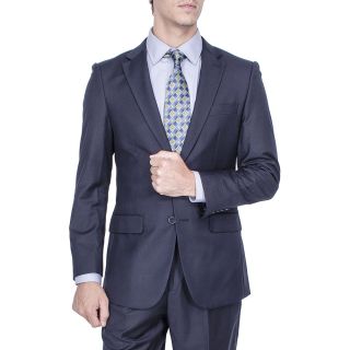 Mens Modern Fit Navy Blue 2 button Suit With Pleated Pants