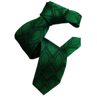 Dmitry Mens Emerald Green Jacquard Patterned Italian Silk Tie