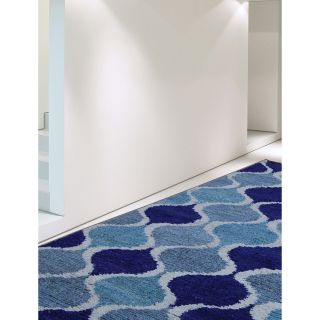 Nuloom Hand tufted Wool/ Polyester Modern Trellis Lattice Blue Rug (5 X 8)