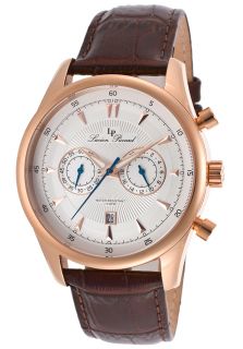 Lucien Piccard 10524 RG 02  Watches,Muzzano Brown Genuine Leather Strap White Textured Dial, Casual Lucien Piccard Quartz Watches