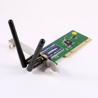 Gino 300Mbps 2.4GHz IEEE 802.11b/g/n PCI Network Wireless WiFi Card Adapter w Antenna Computers & Accessories