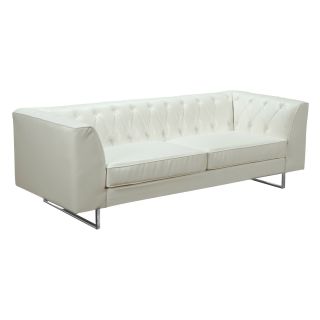 Troika White Bonded Leather Sofa