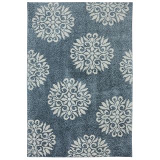 Woven Exploded Medallions Bay Blue Rug (5 X 7)
