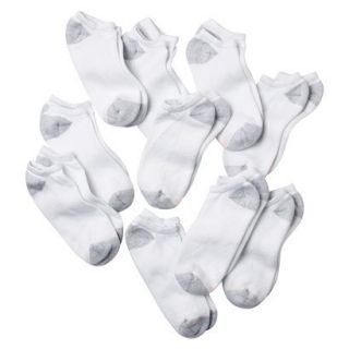 Hanes White 10 PK NoShow Ext Socks    One Size
