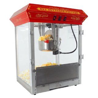 Funtime FT825CR Antique Carnival Style 8 Ounce Tabletop Hot Oil Popcorn Popper, Red Kitchen & Dining