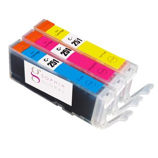 Sophia Global Compatible Canon Cli 251 Cyan, Magenta, Yellow Ink Cartridges (pack Of 3)