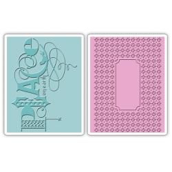 Sizzix Textured Impressions A6 Embossing Folders 2/pkg   Peace