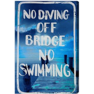 Oliver Gal No Diving Textual Art on Canvas 10732_16x24/10732_24x36 Size 16 