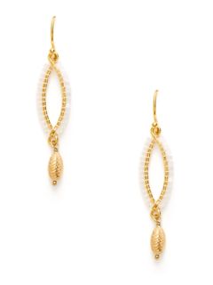 Crystal Beaded Marquise Drop Earrings by Chan Luu