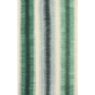 Nuloom Flatweave Modern Ombre Stripes Green Wool Rug (76 X 96)