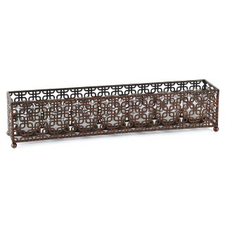 Elements 7 light Brown Linear Metal Candle Holder