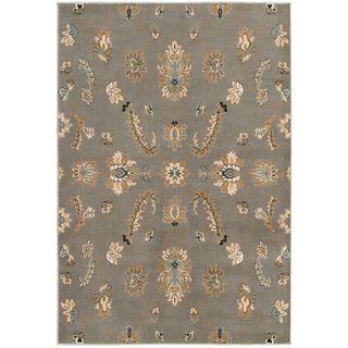 Machine made Transitional Grey Area Rug (79 X 99)