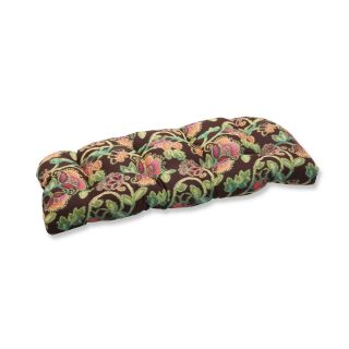 Pillow Perfect Wicker Loveseat Cushion With Sunbrella Vagabond Paradise Fabric