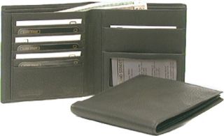 Bond Street Soft Leather Extra Large Billfold Wallet in Black