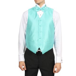Ferrecci Ferrecci Mens Aqua Turquoise 4 piece Vest Set Other Size XS