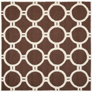 Safavieh Handmade Moroccan Cambridge Rectangular Dark Brown/ Ivory Wool Rug (8 Square)