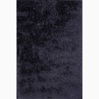 Hand made Solid Pattern Blue Polyester Rug (8x10)