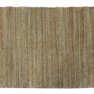Handmade Solid Pattern Green/ Taupe Cotton/ Jute Rug (5 X 8)