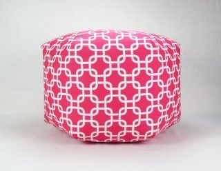 Shop 24" Floor Ottoman Pouf Pillow, Candy Pink and White Chain Link at the  Furniture Store